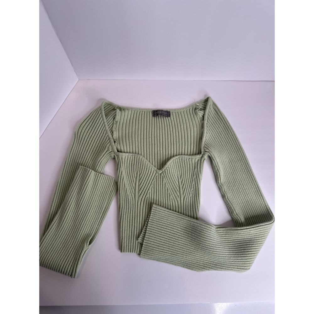 Urban outfitters ribbed textured knit cropped Top, Long Sleeve, women’s size S
